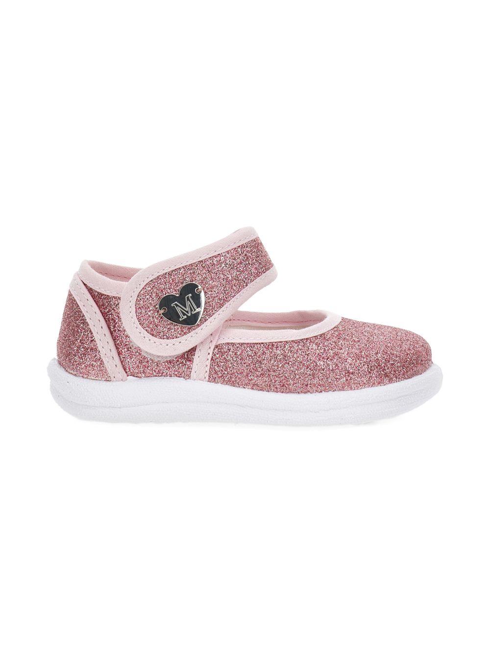 Ballerine per bambina Monnalisa rosa con decorazione glitter 83G005 7714 G090 MONNALISA