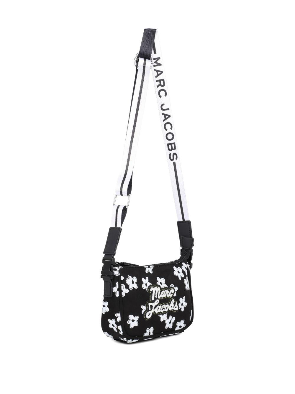 Borsa a tracolla per bambina The Marc Jacob Kids nera con stampa a fiori W60835 09B THE MARC JACOBS KIDS
