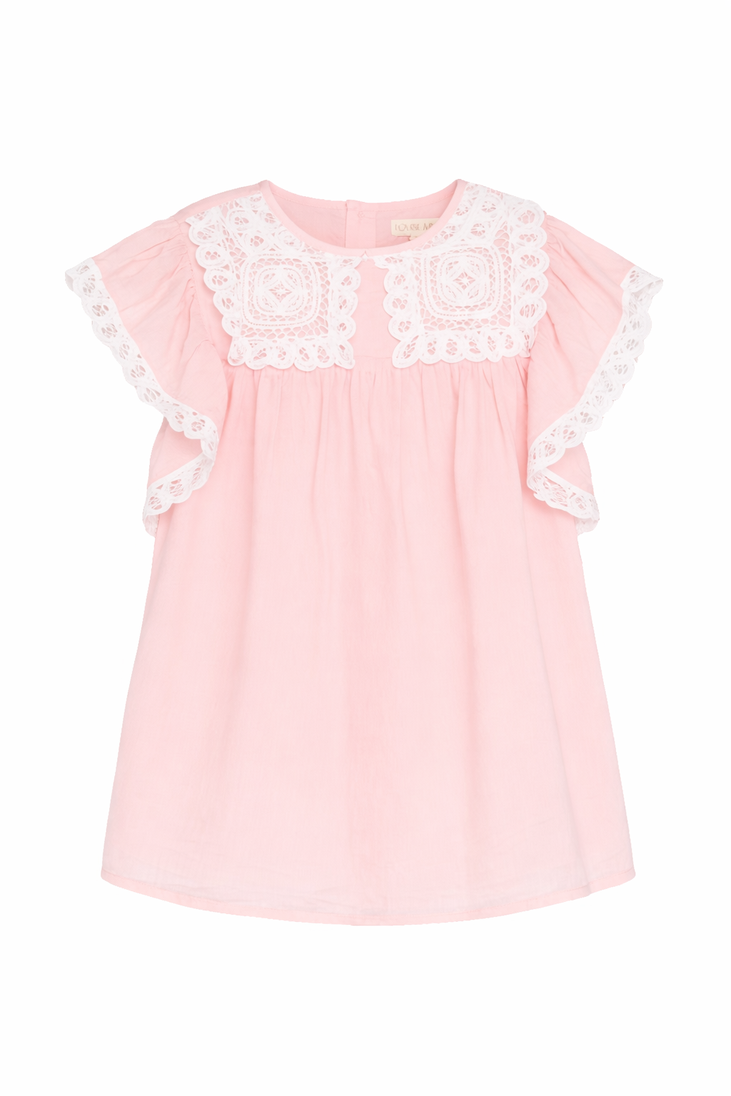 Abito Haida per bambina Louise Misha rosa con colletto in pizzo GRI-S26-S0124 CORAL LOUISE MISHA
