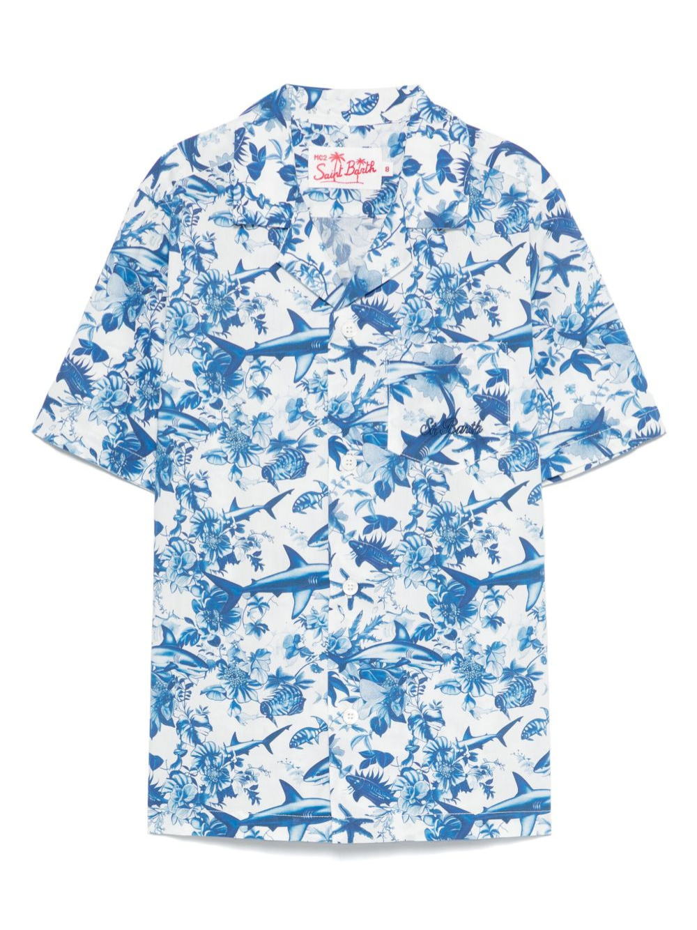 Camicia per bambino MC2 Saint Barth Kids Kalea bianco con stampa con motivo KALE002 01127H MC2 ST. BARTH KIDS