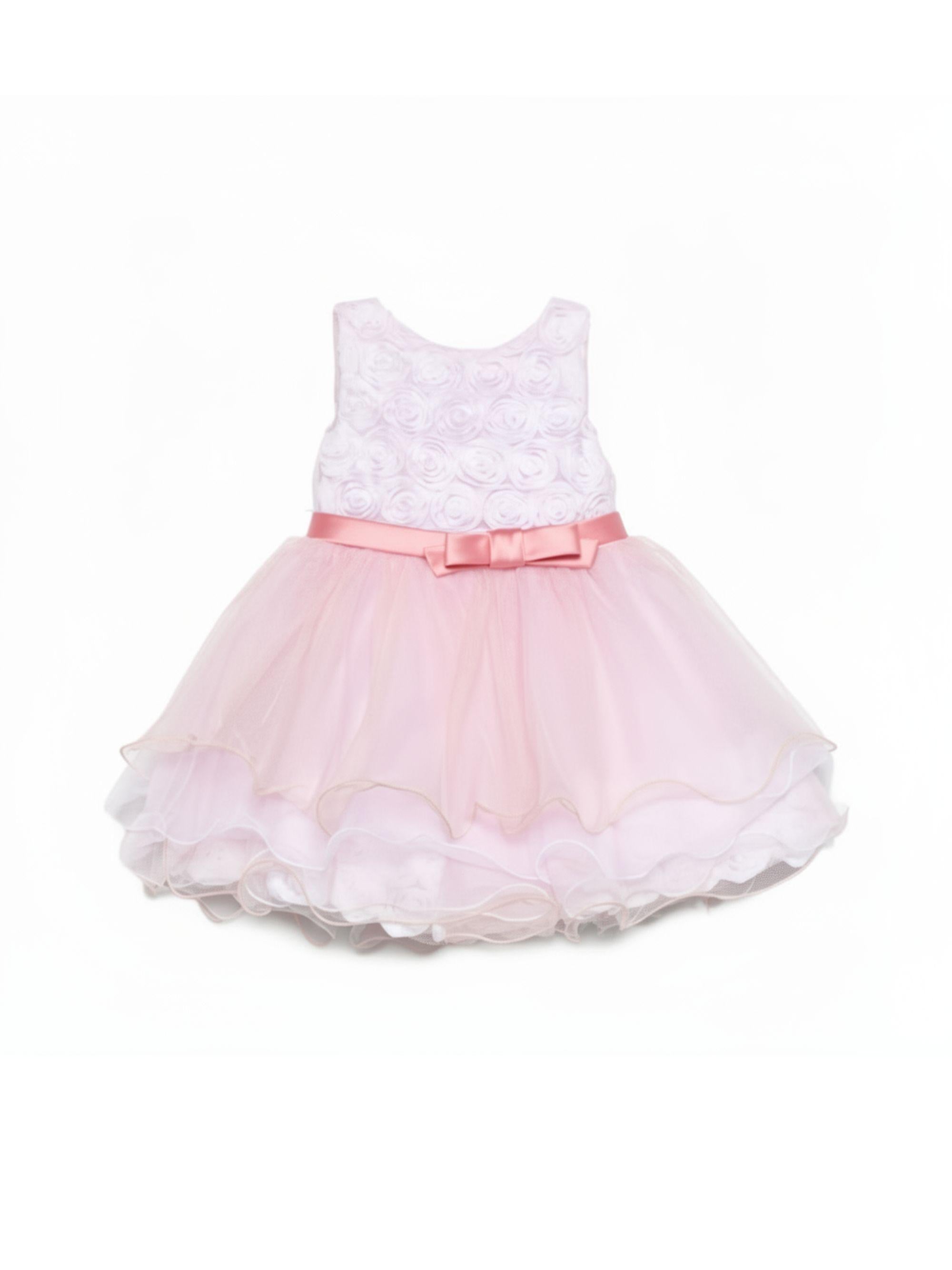 Abito per neonata Colorichiari rosa smanicato con fiocco FN108519 1807 1084 COLORICHIARI