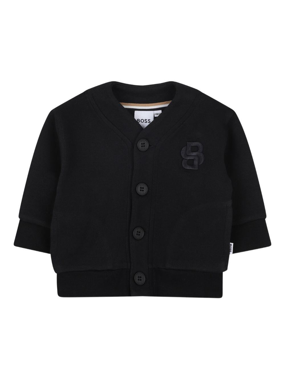 Cardigan per neonato BOSS Kidswear nero con bottoni J52722 09B BOSS KIDS