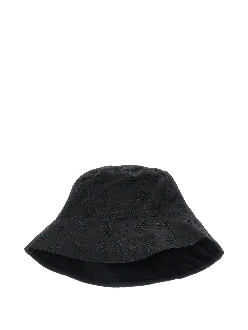 Cappello bucket per bambina Monnalisa nero con motivo a fiori 17G004 7043 0050 MONNALISA