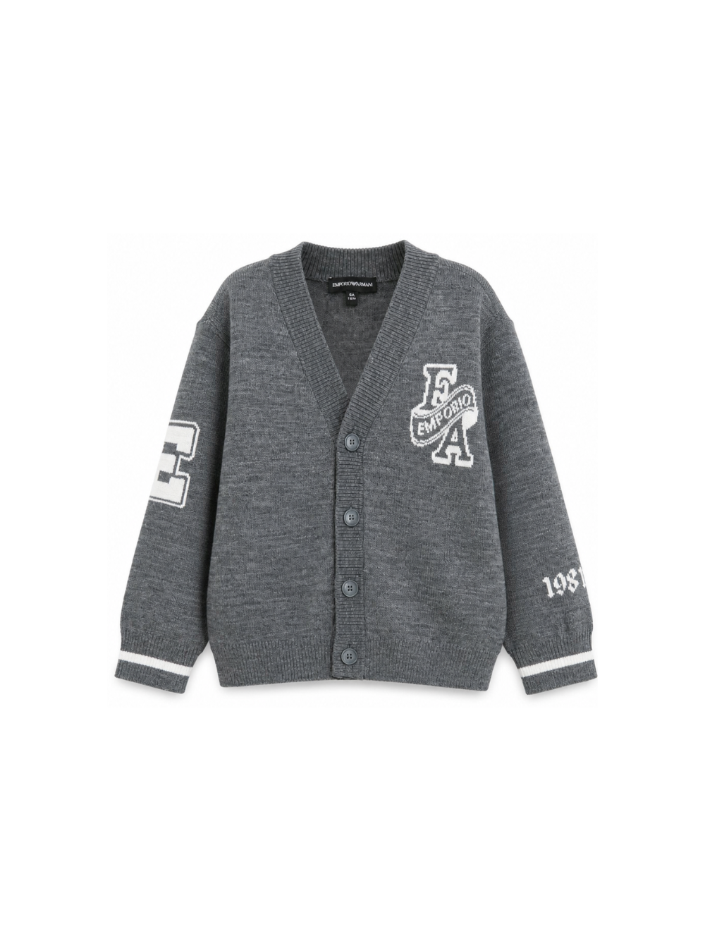 Cardigan per bambino Emporio Armani Kids grigio a maniche lunghe EB001686 AF27314 O8035 EMPORIO ARMANI KIDS