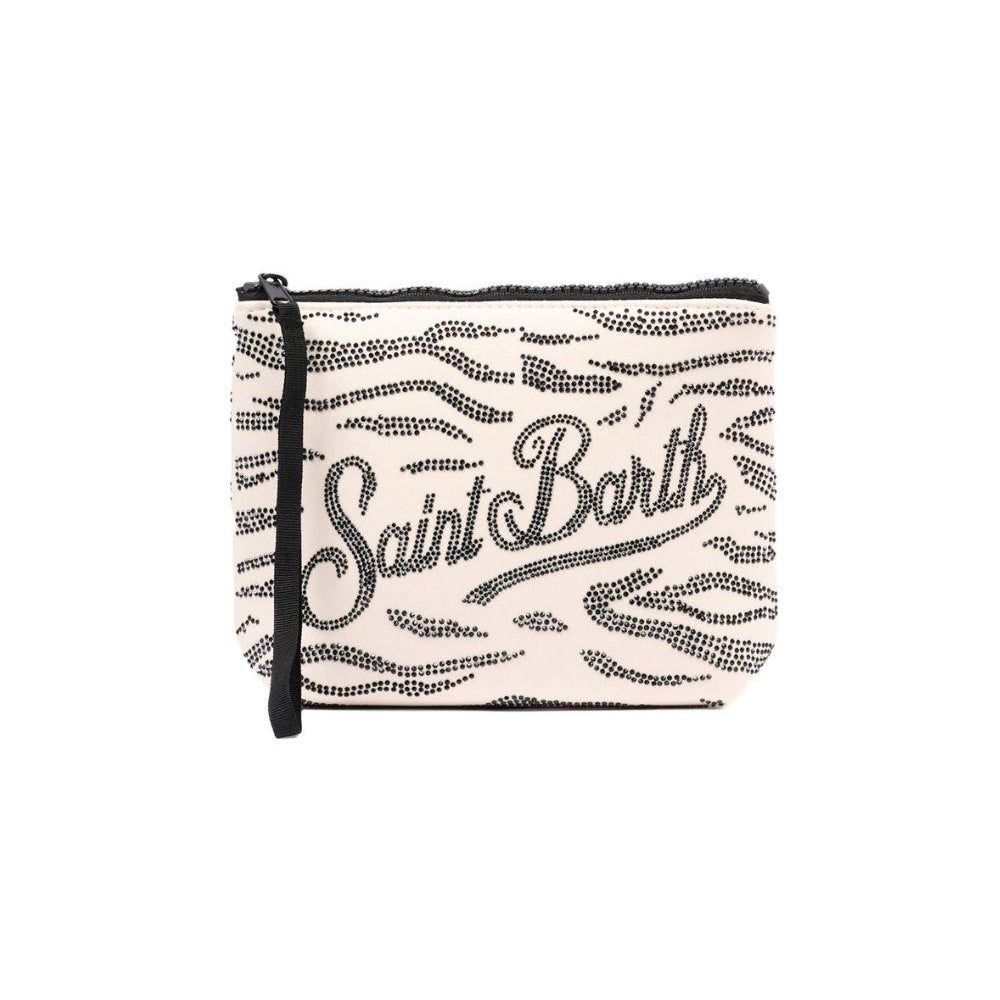 Pochette Aline Saint Barth animalier decorata con perline beige e marrone ALI0032 00271L MC2 ST. BARTH KIDS
