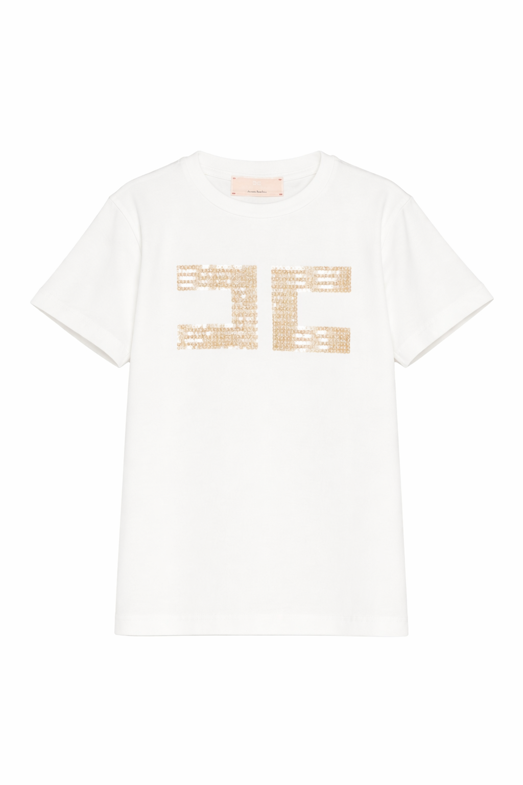 T-shirt per bambina Elisabetta Franchi La Mia Bambina bianca con paillettes EFTS2590JE006 0115 ElISABETTA FRANCHI
