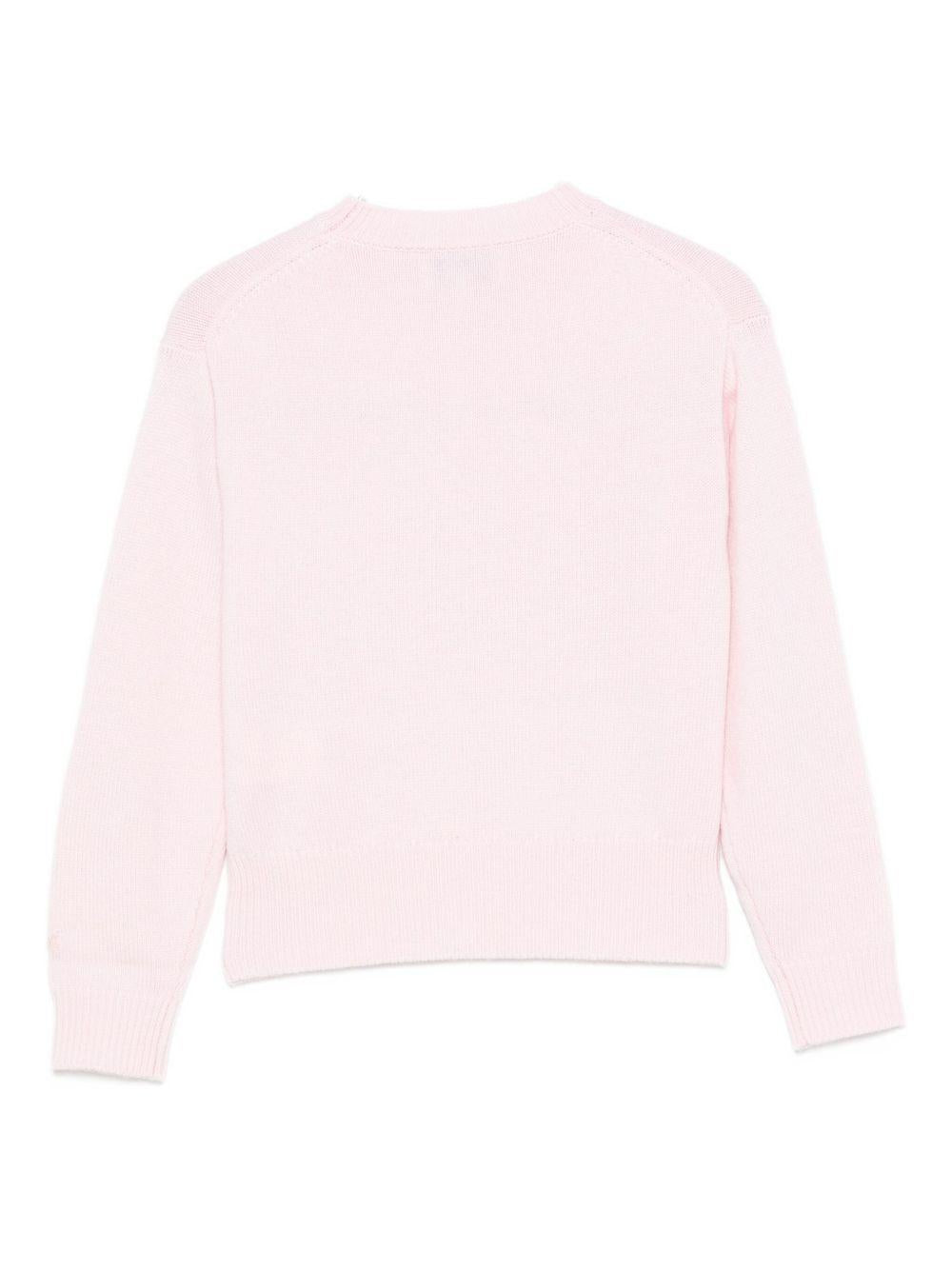 Maglione per bambina MC2 Saint Barth Kids rosa con scritta ricamata "Sono alla Frutta" LOUI003 02400I MC2 ST. BARTH KIDS