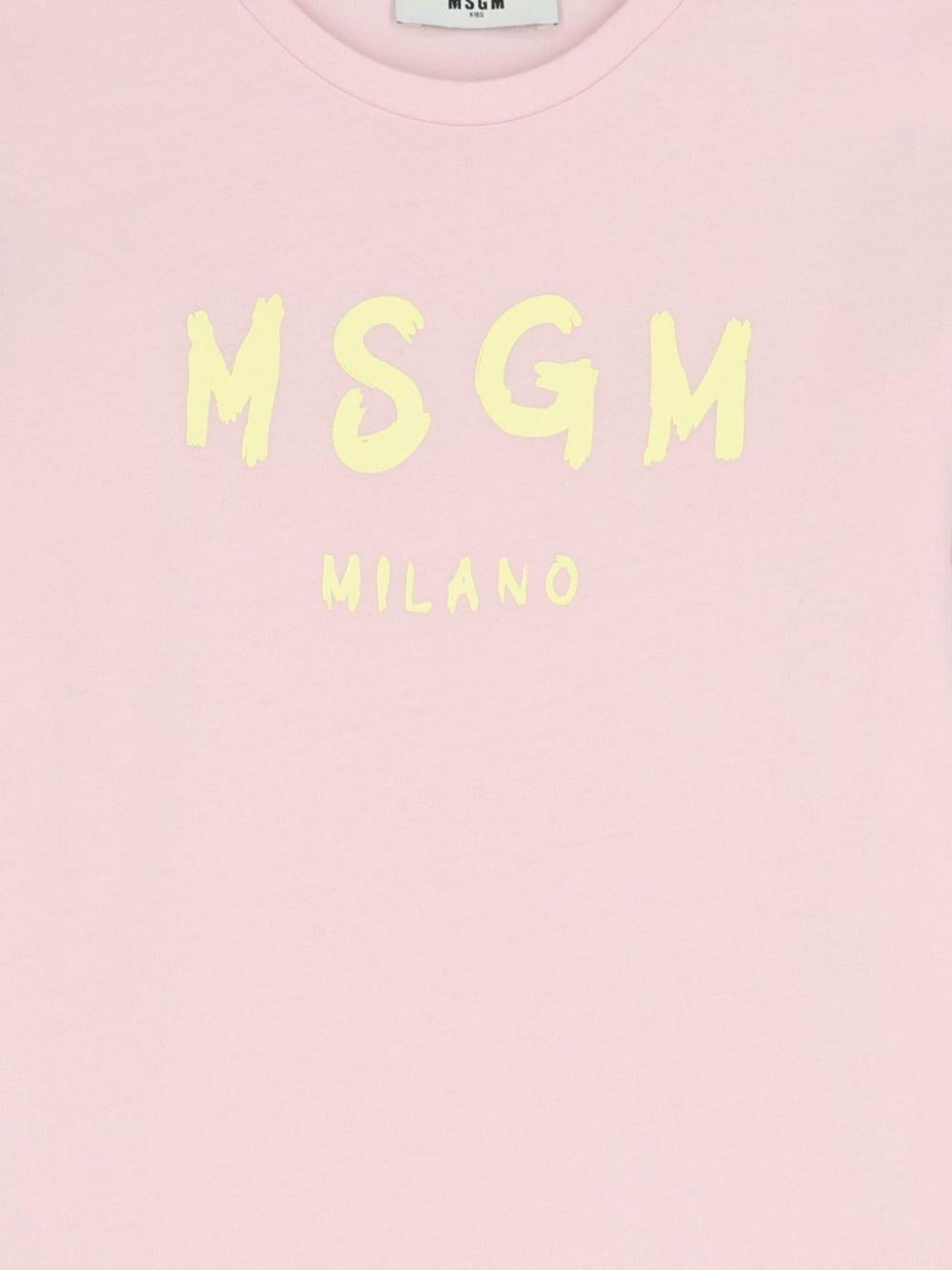 Abito per bambina MSGM Kids rosa con stampa logo S6MSJGDR068 MS076 MSGM KIDS