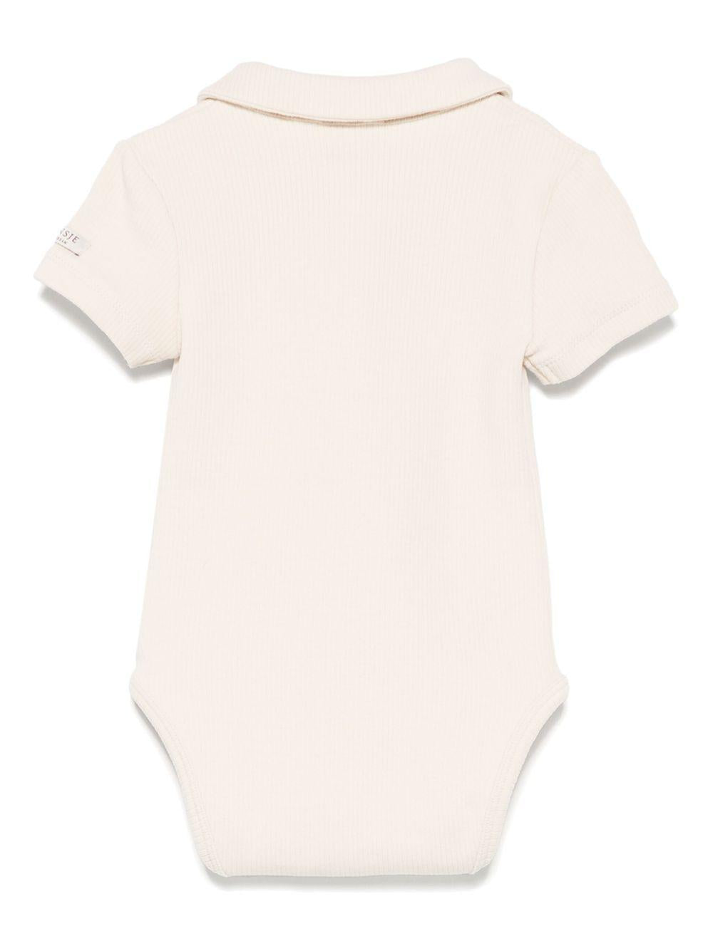 Body per neonata Donsje Moli beige con colletto stile polo 3031500 00004 DONSJE