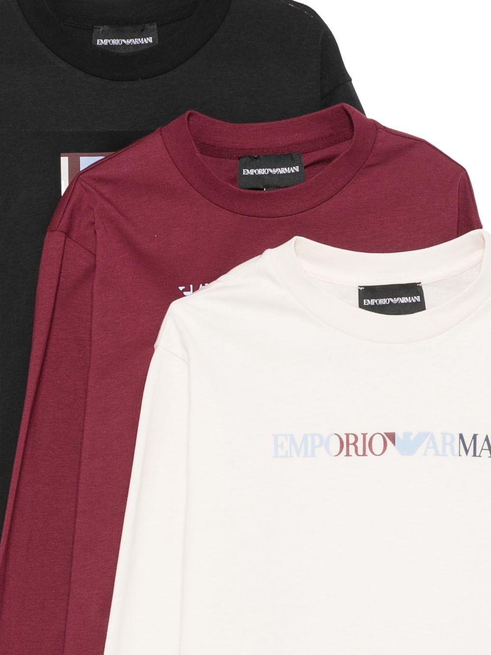Set di tre t-shirt per bambino Emporio Armani Kids multicolore con logo sul davanti EB001922 AF16162 MZ978 EMPORIO ARMANI KIDS