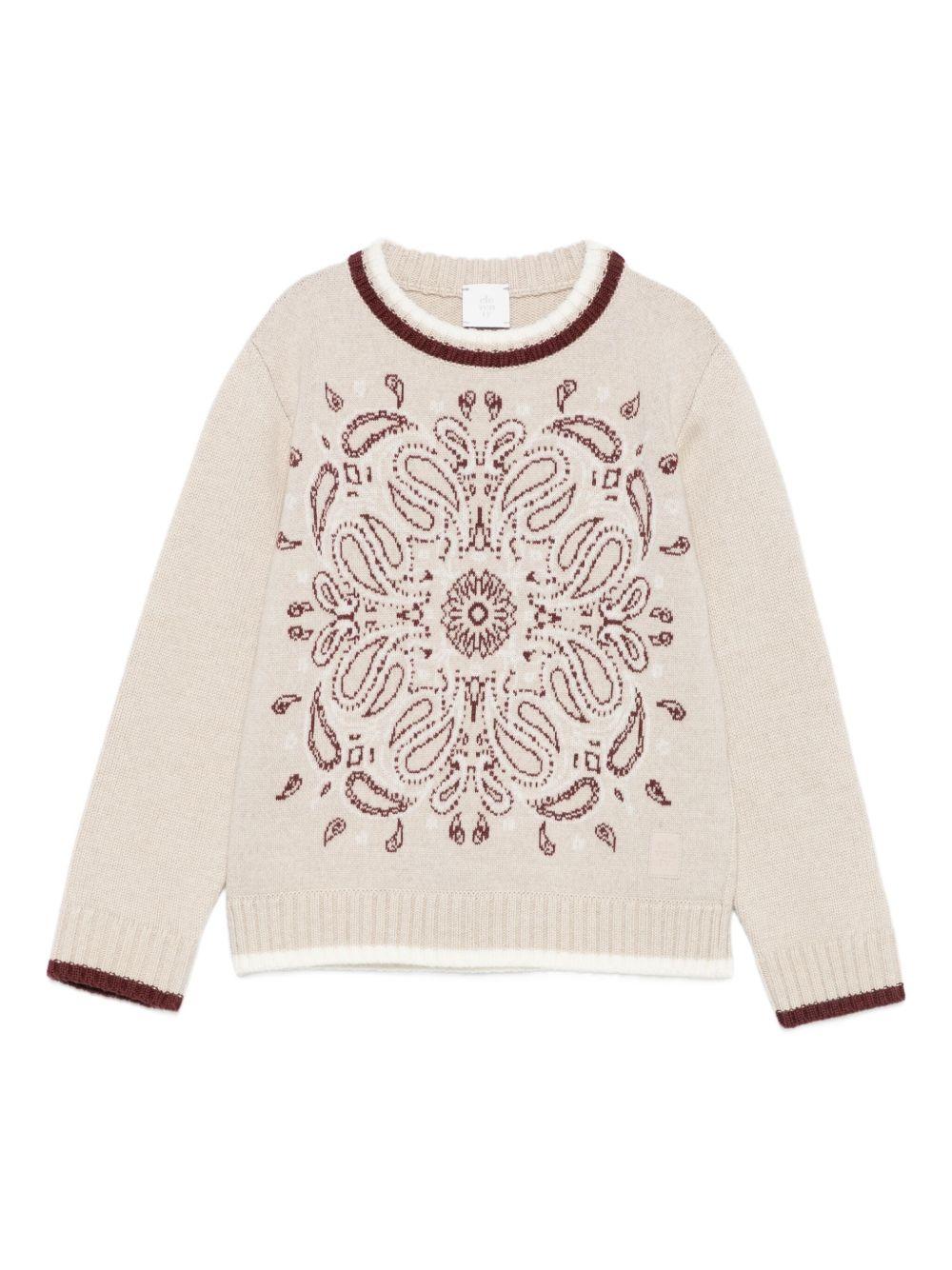 Maglione per bambino Eleventy Kids beige con motivo Paisley EX9P40 W0033 873BD ELEVENTY KIDS