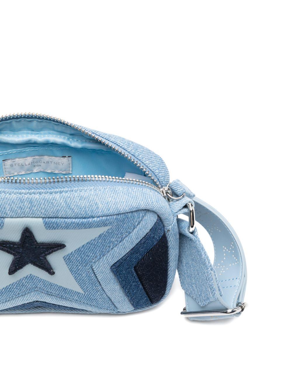 Borsa con tracolla per bambina Stella McCartney Kids azzurra con applicazione Stella TY0A48 Z3618 999 STELLA McCARTNEY KIDS