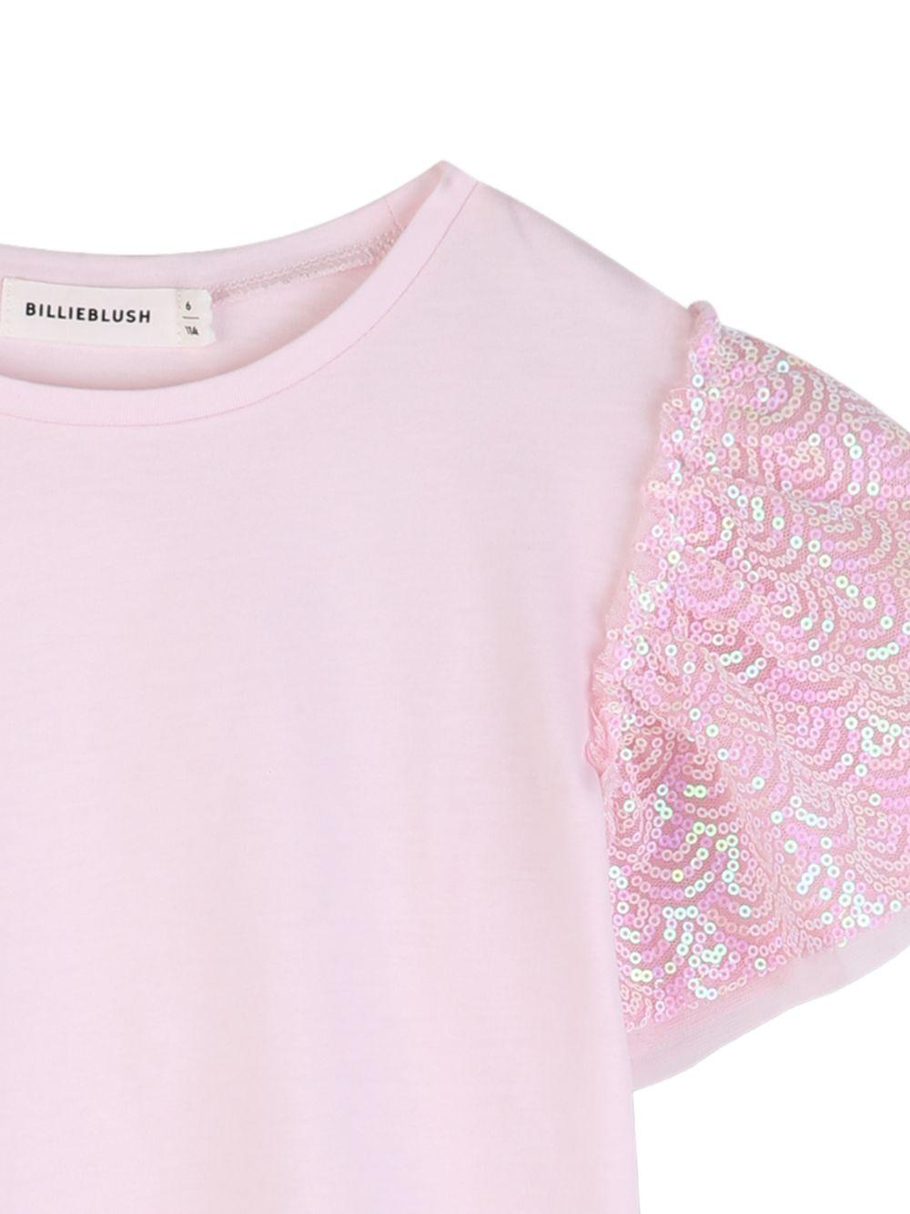 T-shirt per bambina Billieblush rosa con decorazione con paillettes U21938 44L BILLIEBLUSH KIDS