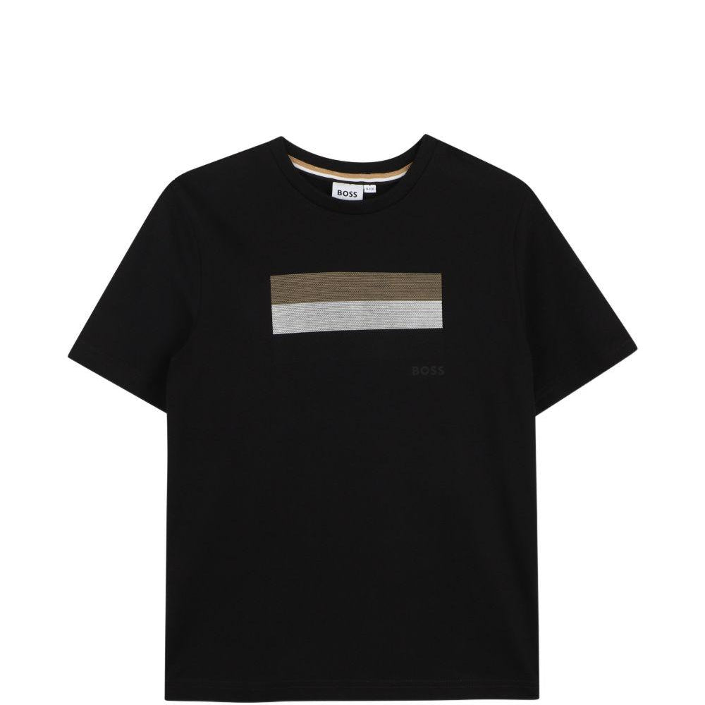 T-shirt per bambino Boss Kids nero con stampa grafica J52979 09B BOSS KIDS