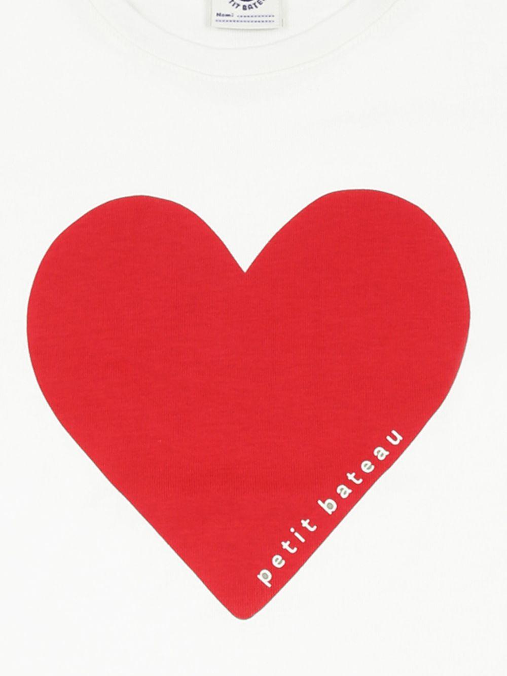 Pigiama per bambina Petit Bateau bianco con stampa cuore A0CKD 01 PETIT BATEAU KIDS