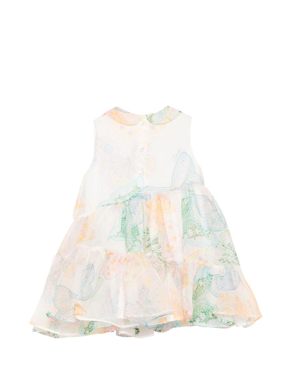 Vestito per neonata Fendi Kids bianco con stampa grafica farfalla BFB605 AVWK F0ZA0 FENDI KIDS