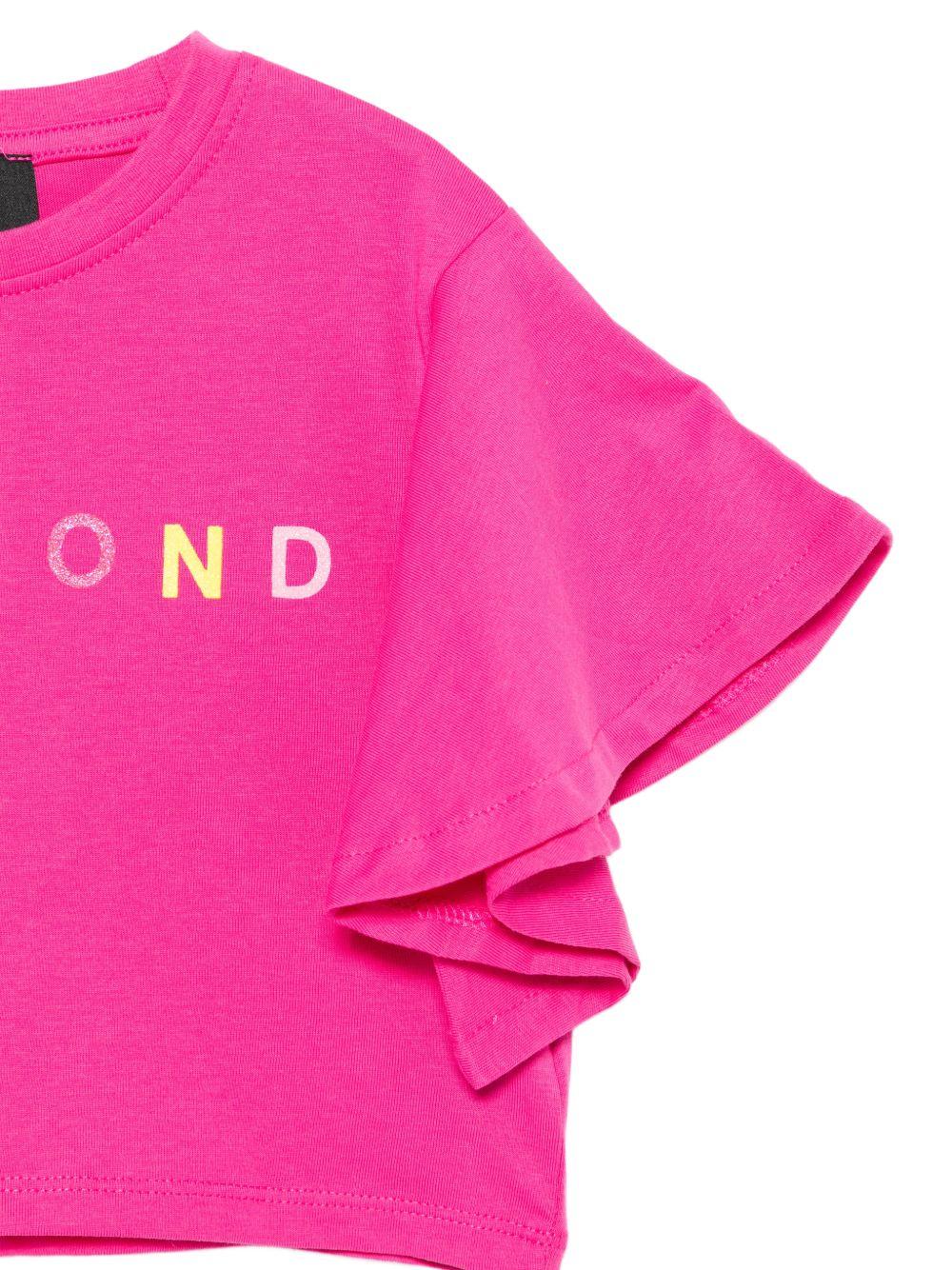 T-shirt per bambina John Richmond Junior fucsia con ruches RGP26008TO FUCHSIA PURPLE JOHN RICHMOND KIDS