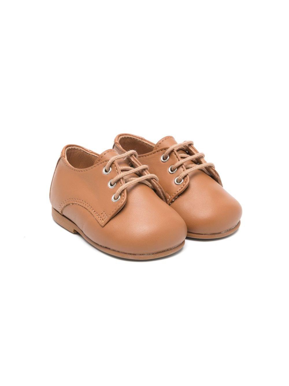 Scarpe primi passi per neonato Eli1957 marrone con lacci 14027AK CUOIO Eli Kids