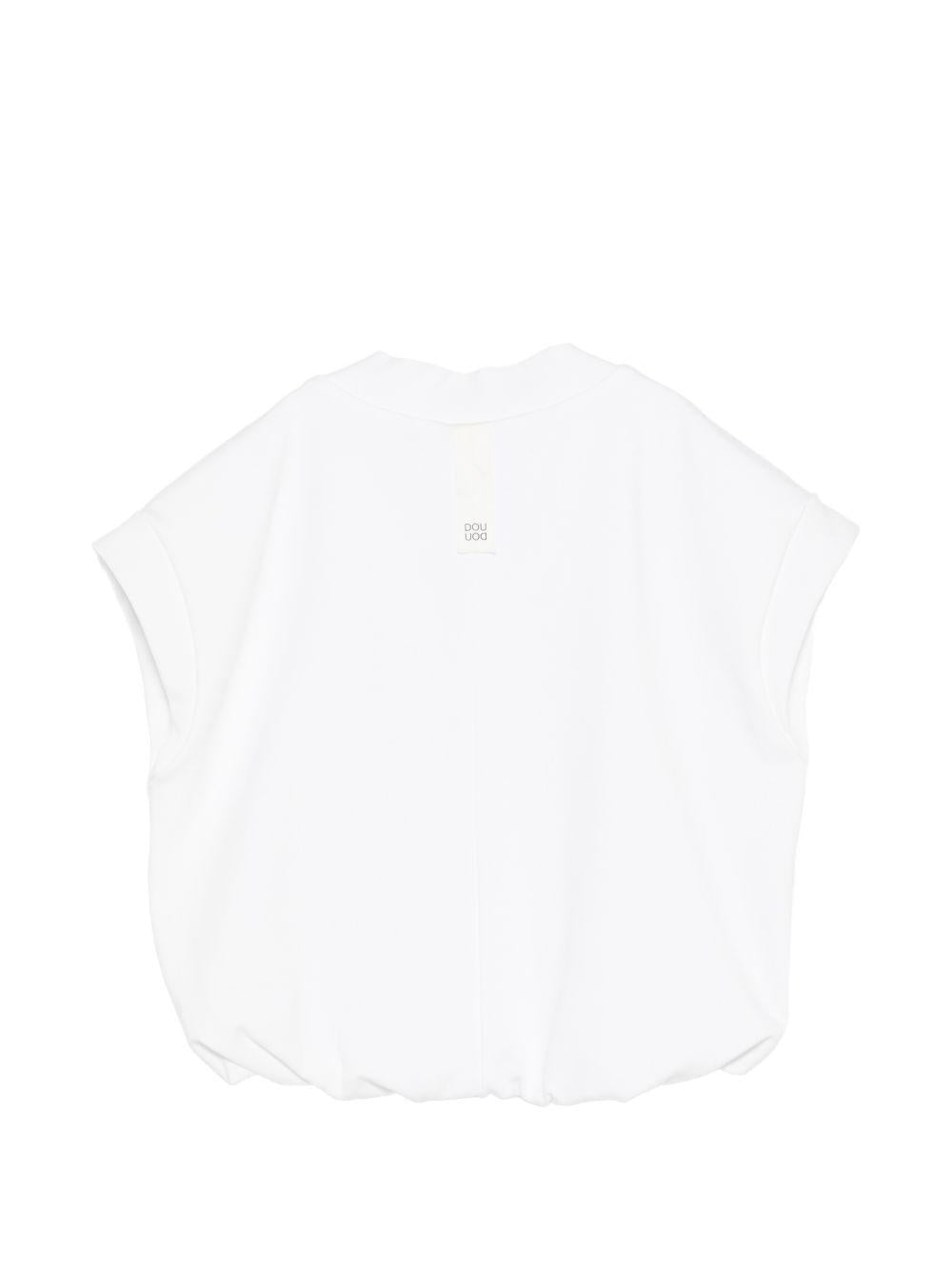 Felpa per bambina Douuod Kids bianca con scollo a V DY4A12 J0371 100 DOUUOD