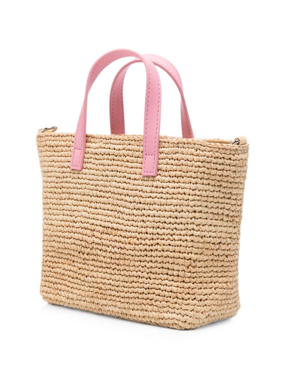 Borsa Mini City MC2 Saint Barth beige con ricamo logo sul davanti RAFC003 00415L MC2 ST. BARTH KIDS