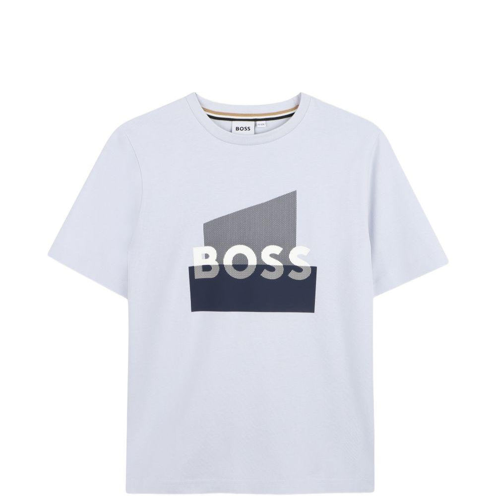 T-shirt per bambino Boss Kids azzurro con stampa grafica J52978 78K BOSS KIDS