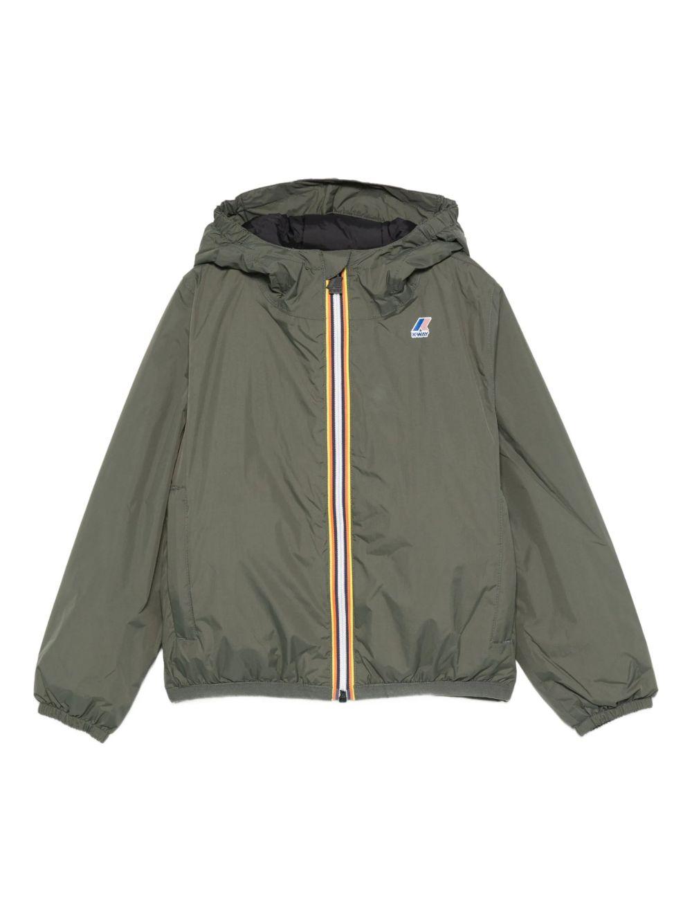 Impermeabile per bambina K Way Kids P. Le Vrai Claude 4.0 verde militare con cappuccio K7141FW WMR K-WAY KIDS