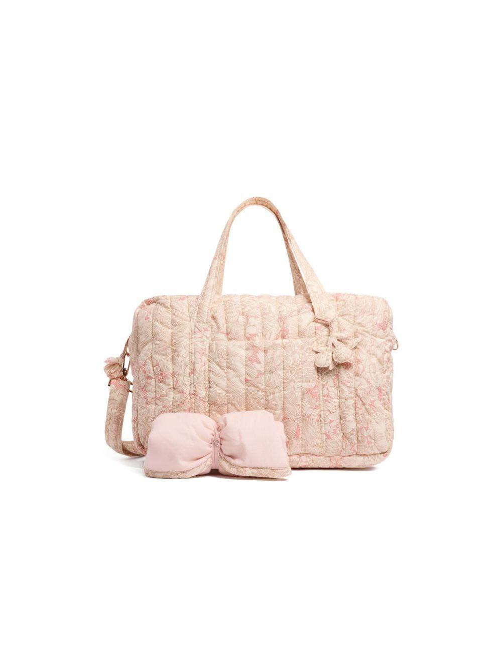 Borsa fasciatoio per neonati Bonpoint rosa chiaro con stampa a fiori S06NBAW00001 522 BONPOINT KIDS