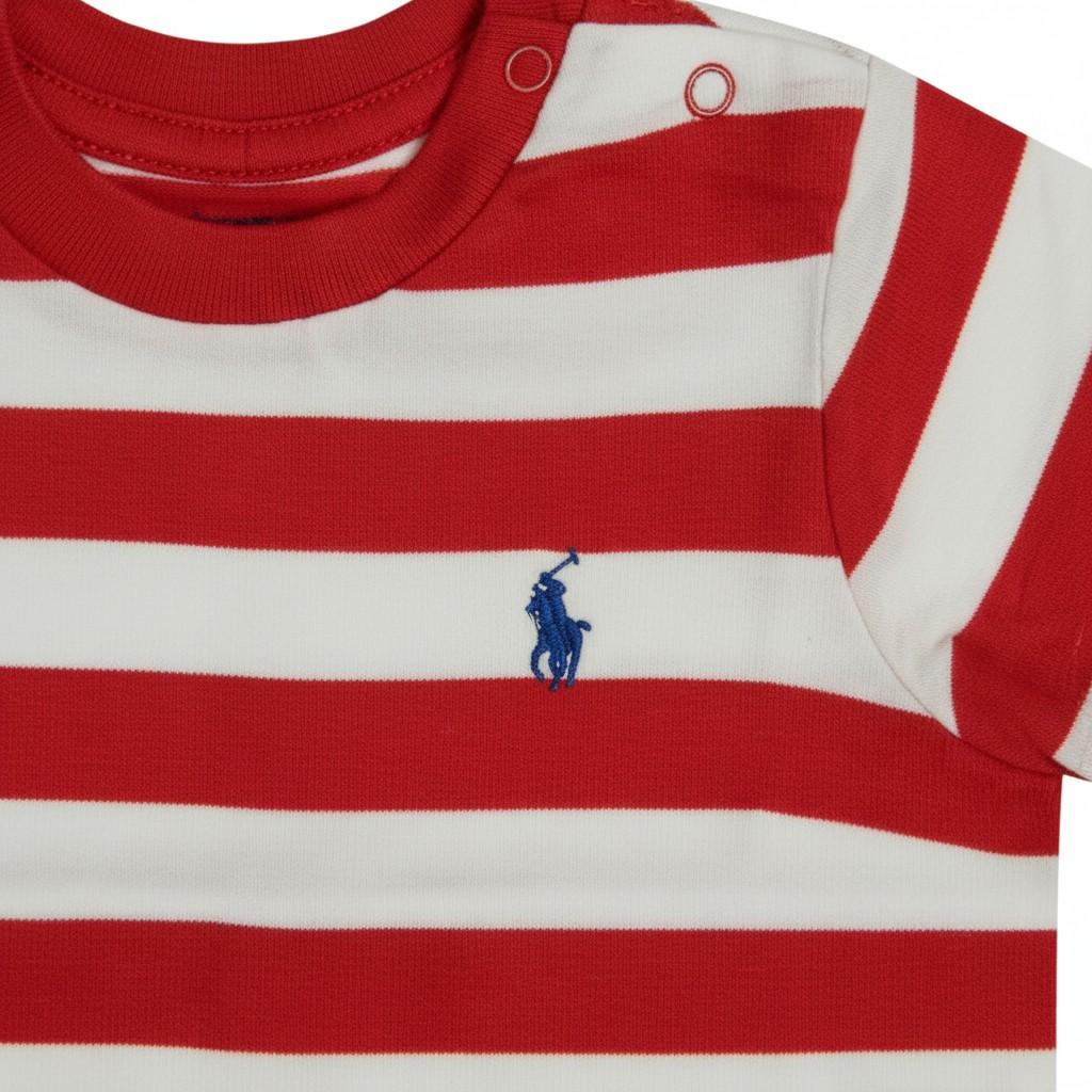 T-shirt per neonato Polo Ralph Lauren Kids multicolore con logo Polo Pony sul davanti 320A95726 001 Ralph Lauren kids