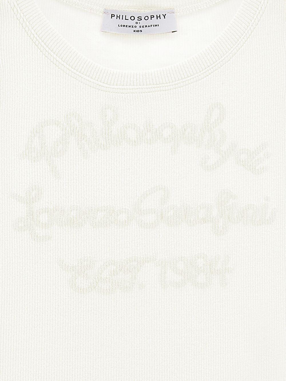 Top per bambina Philosophy di Lorenzo Serafini Kids bianca con ruches I1G614 7212 0001 PHILOSOPHY KIDS