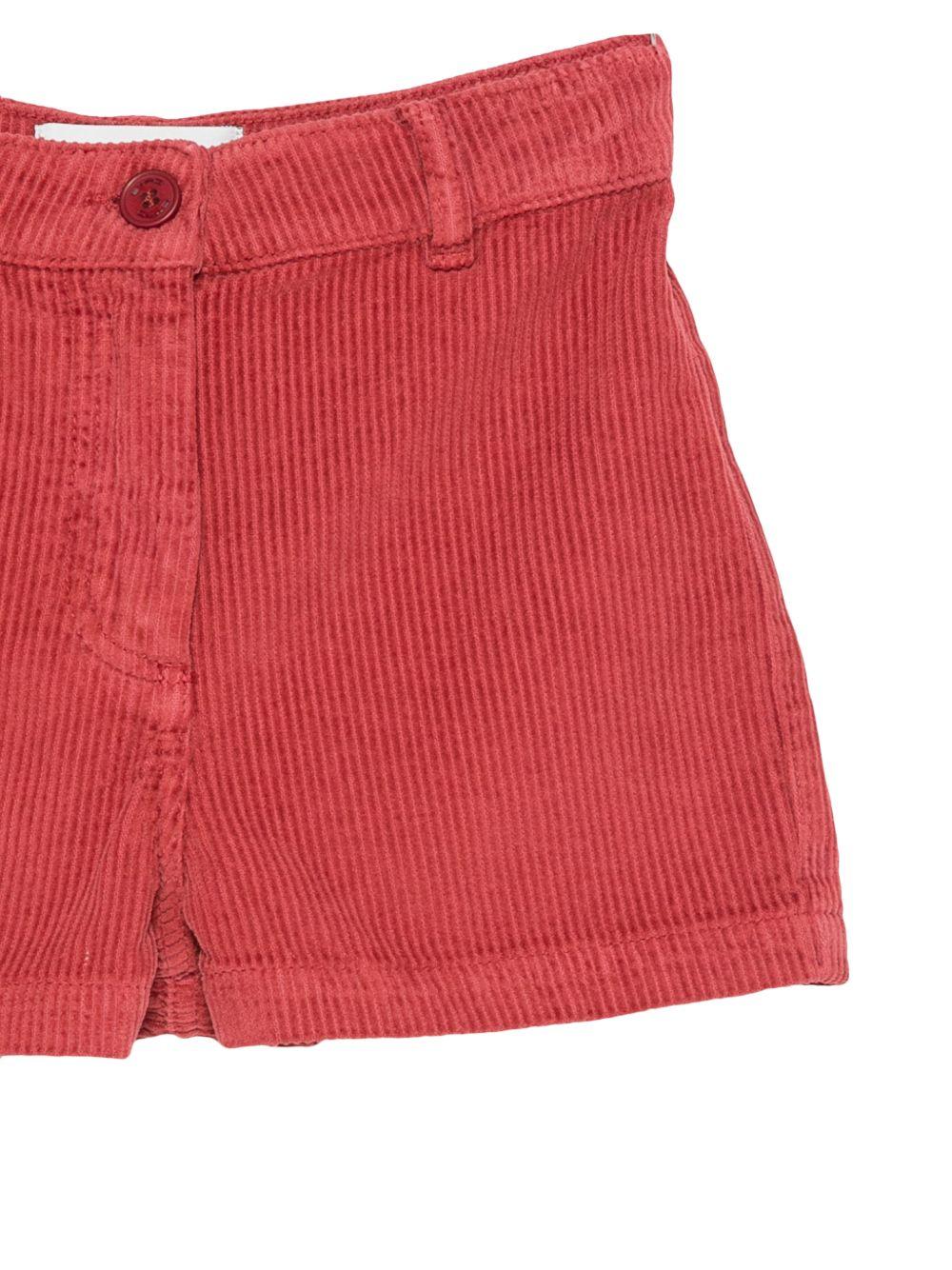 Shorts per bambina Etro Kids rossi con trama a coste GZ6A59 Z4073 52C ETRO KIDS