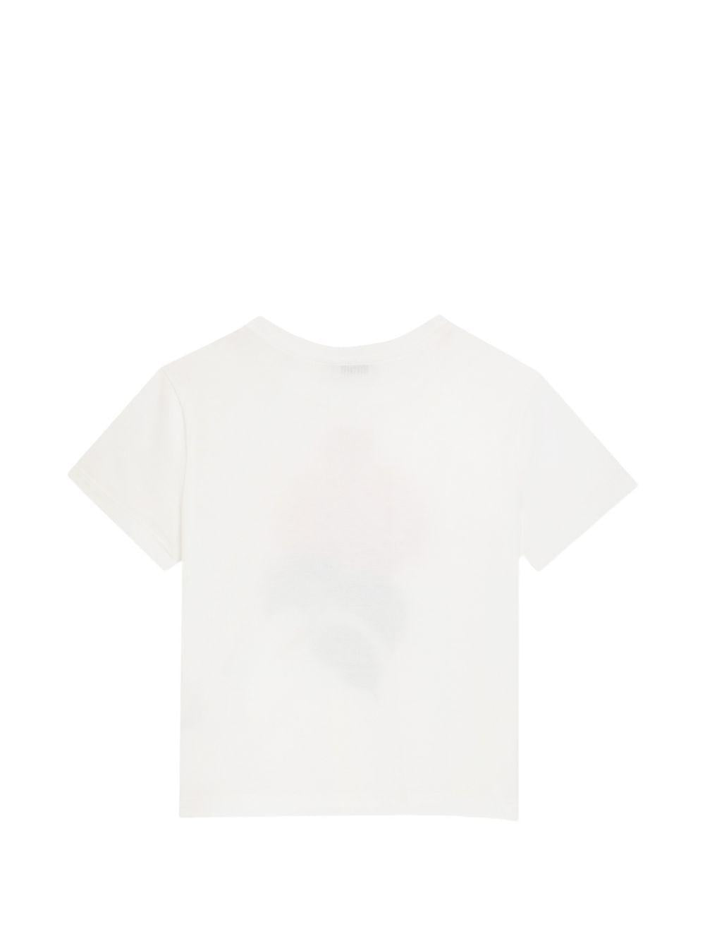 T-shirt per bambina Dolce & Gabbana Kids bianca con logo sul davanti L5JTNK G7P1G W0111 DOLCE & GABBANA KIDS