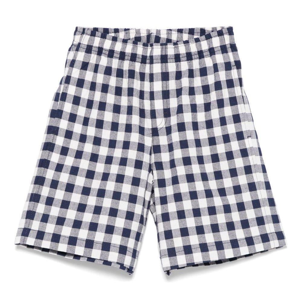 Bermuda per bambino Il Gufo bianco e blu a quadri con vita con coulisse elasticizzata P25PB180C3162 497 IL GUFO