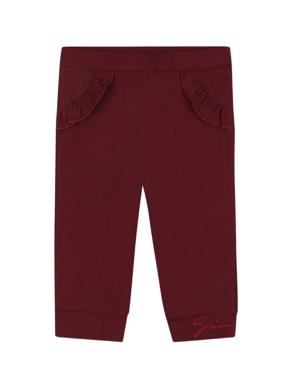 Pantaloni per neonata Givenchy Kids rossi con tasche con ruches H30897 95C GIVENCHY KIDS