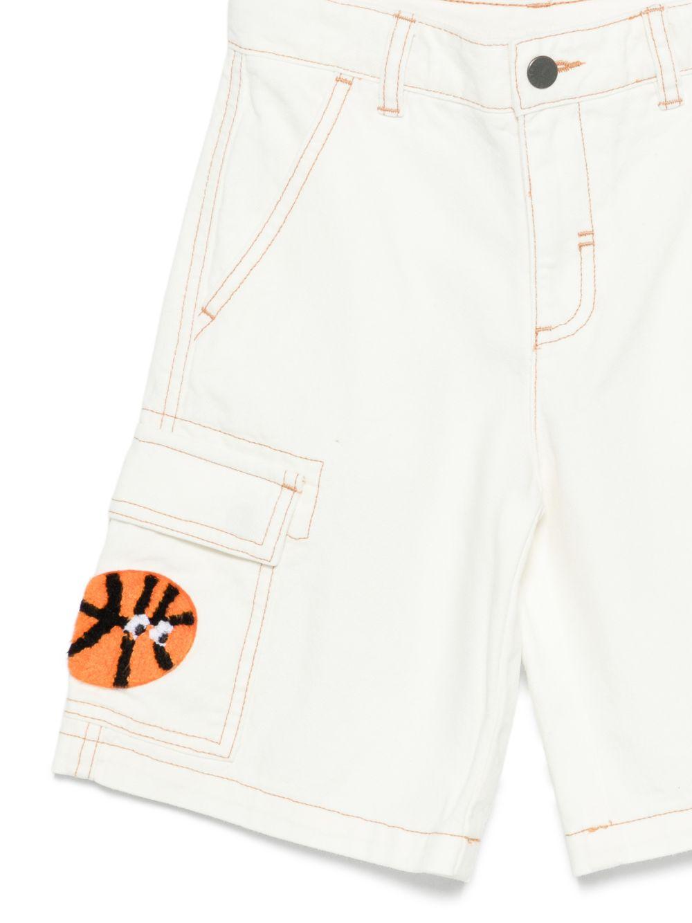 Cargo corti per bambino Stella McCartney Kids bianchi con applicazione TY6Q49 Z2661 101 STELLA McCARTNEY KIDS