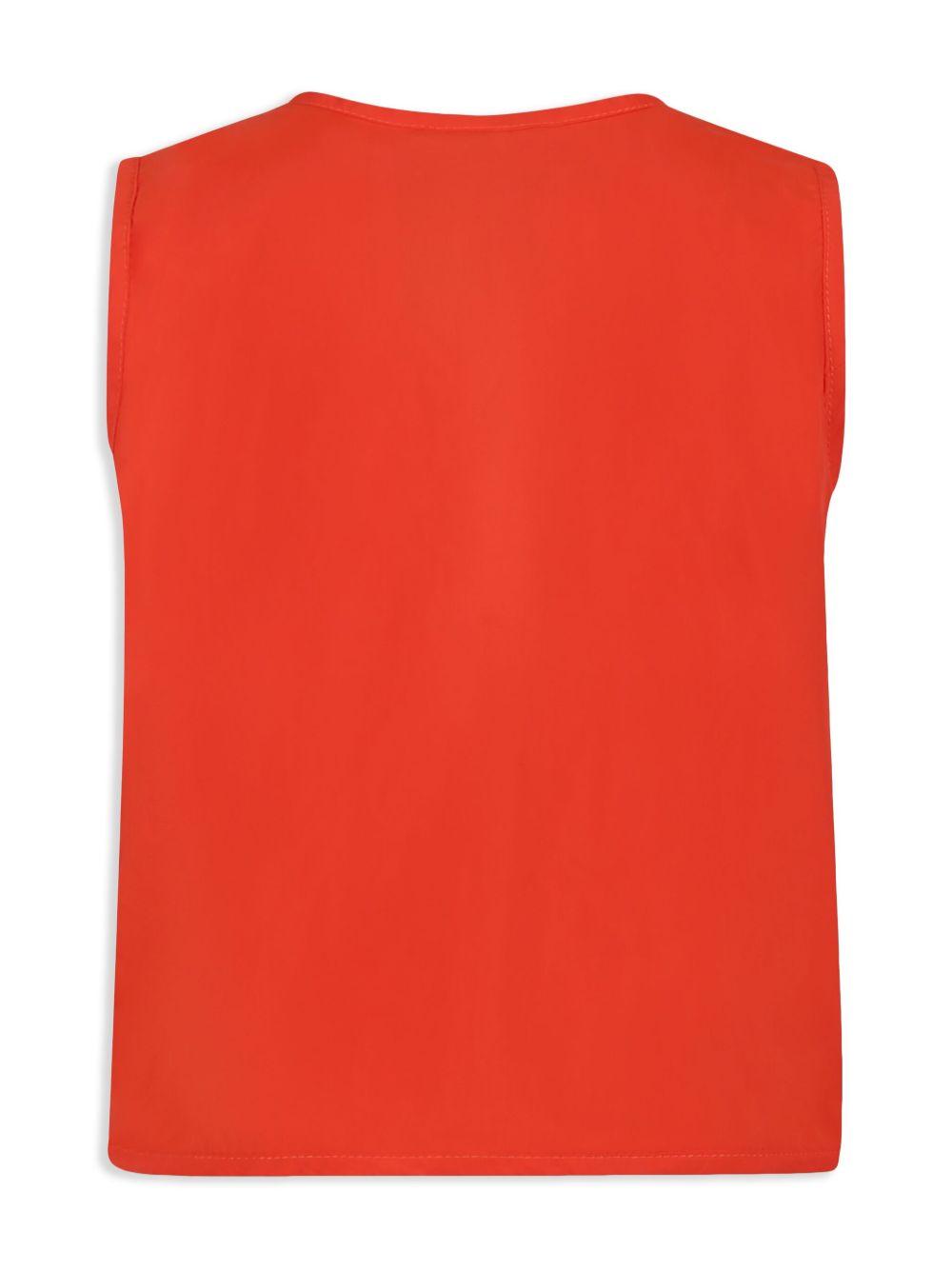 Gilet con tasche per bambino Mini Rodini rosso con motivo con ricamo 2521010042 RED MINI RODINI