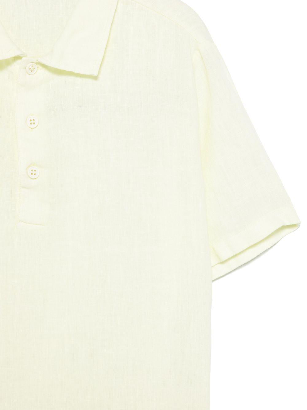 Polo leggera per bambino Il Gufo giallo lime in lino P25PC060L6006 515 IL GUFO