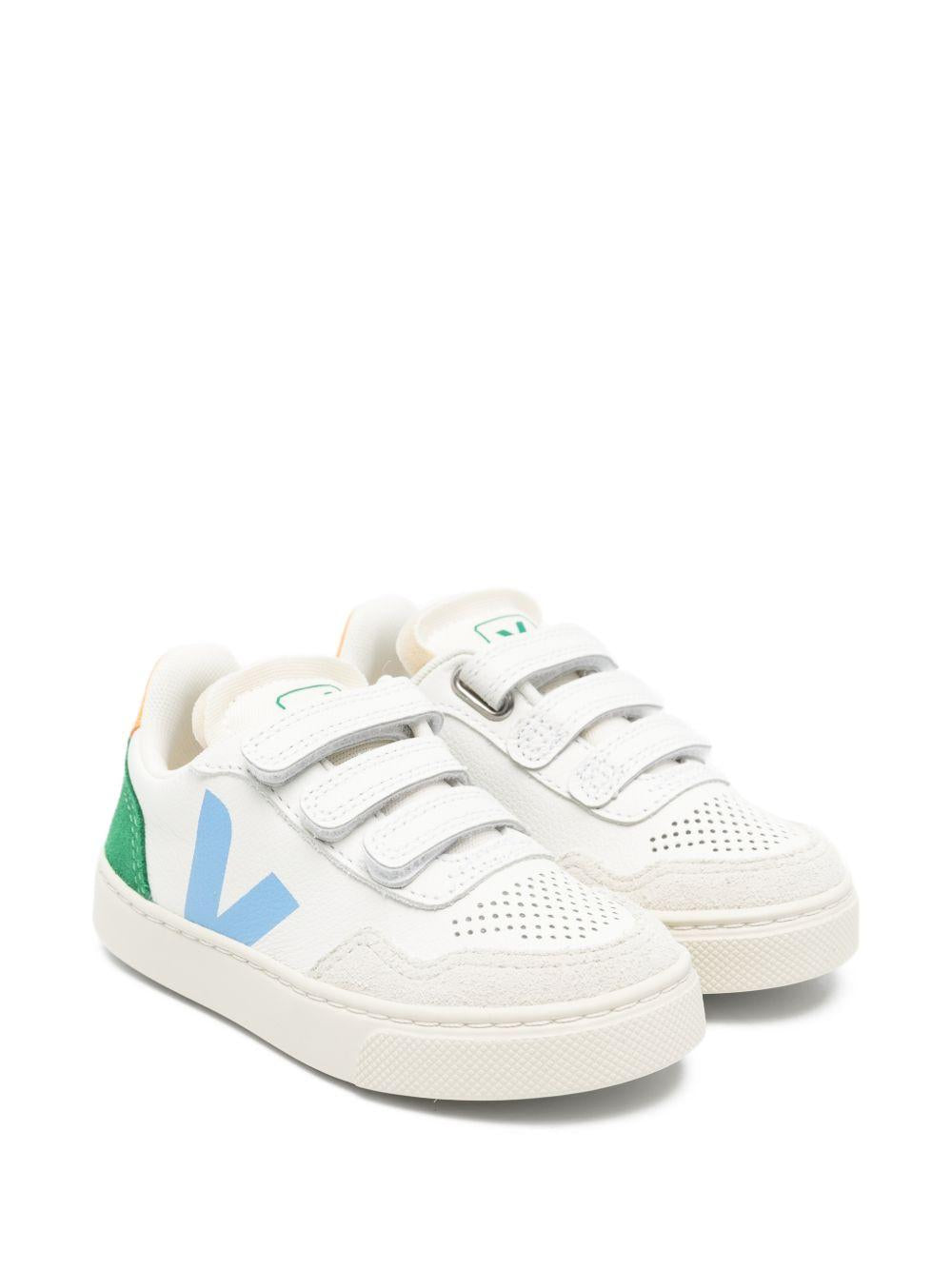 Sneakers per bambini V-90 Veja Kids con tacco color block SX2021512 WHITE AQUA EMERAUDE VEJA KIDS