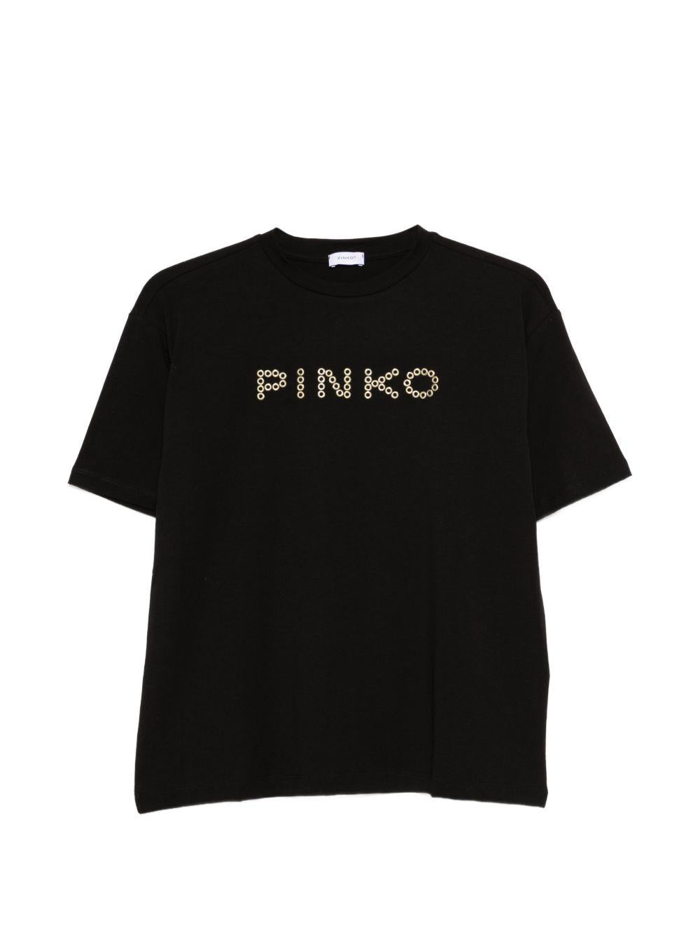 T-shirt per bambina Pinko Kids bianca con dettaglio borchie KFTS051CJE017 0985 PINKO KIDS