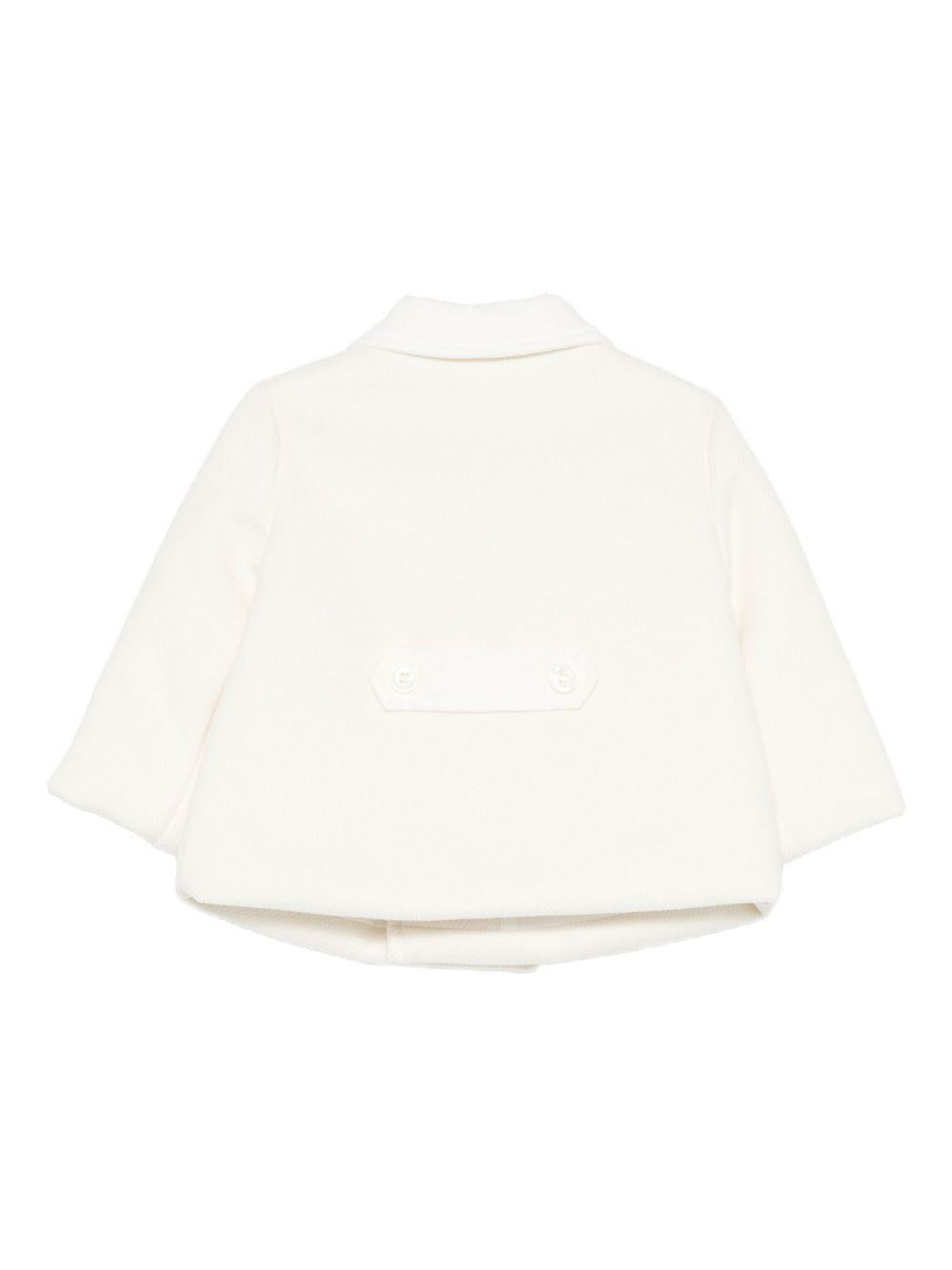 Cappotto a doppiopetto per neonata La Stupenderia bianco con colletto classico 1TCGB13 H32 LA STUPENDERIA