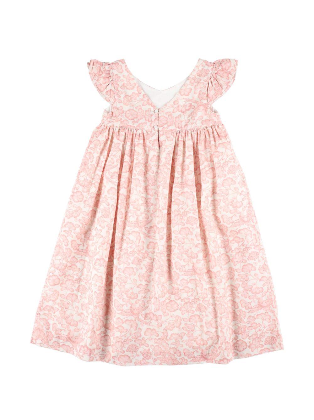 Abito per bambina Bonpoint rosa con stampa floreale S06GDRW00024 524C BONPOINT KIDS