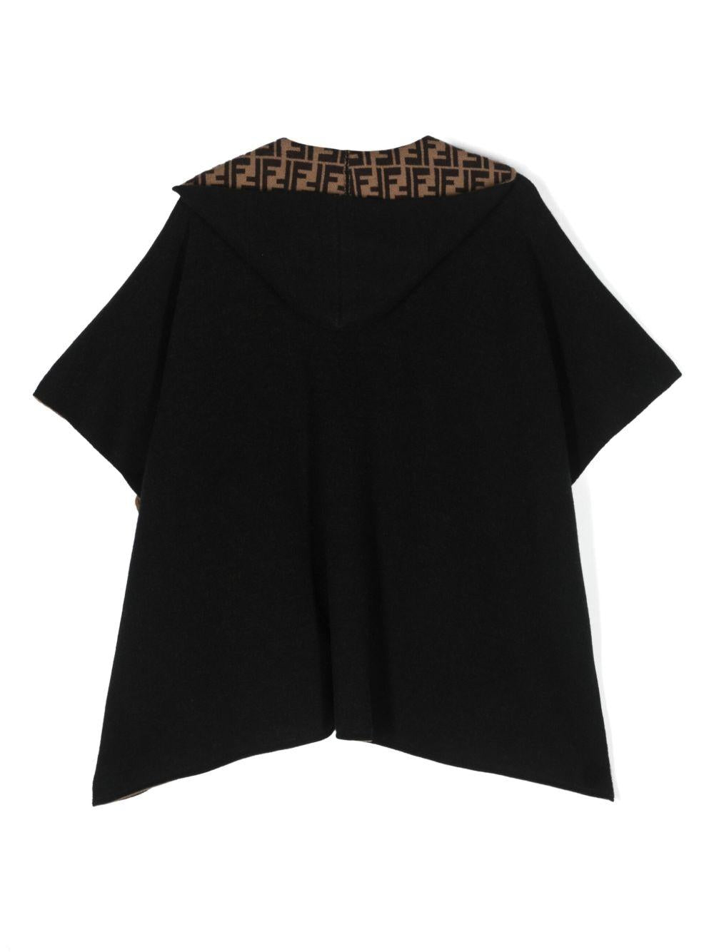 Mantella per bambini Fendi Kids nero reversibile con motivo FF JFQ056 AKLS F1M0T FENDI KIDS