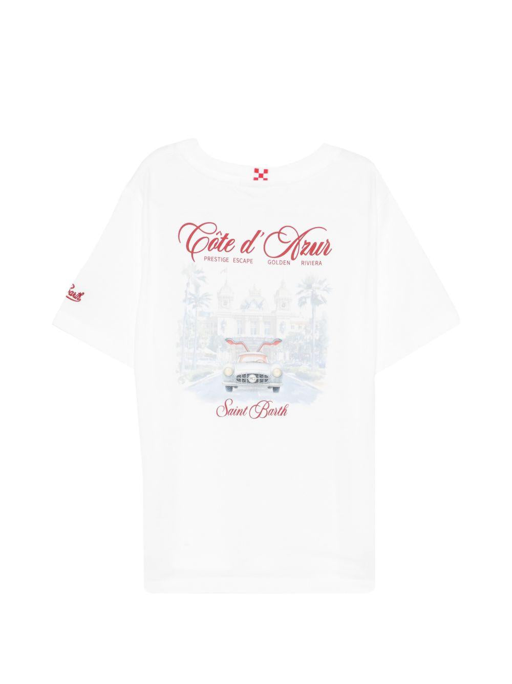 T-shirt per bambino MC2 Saint Barth Kids bianco con stampa logo PRL0001 00384L MC2 ST. BARTH KIDS