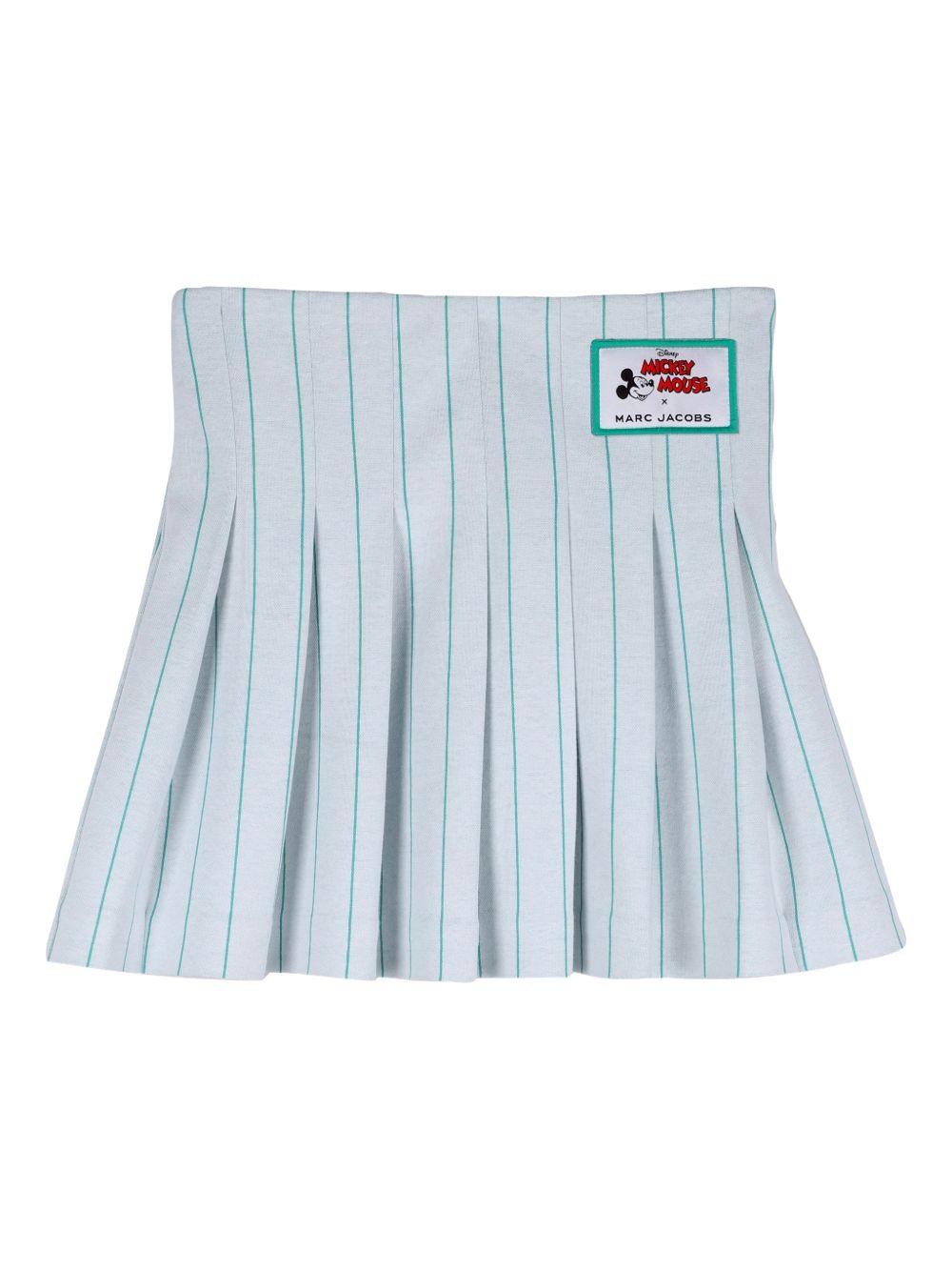 Gonna plissettata per bambina The Marc Jacobs x Disney verde chiaro con motivo a righe W60737 126 THE MARC JACOBS KIDS