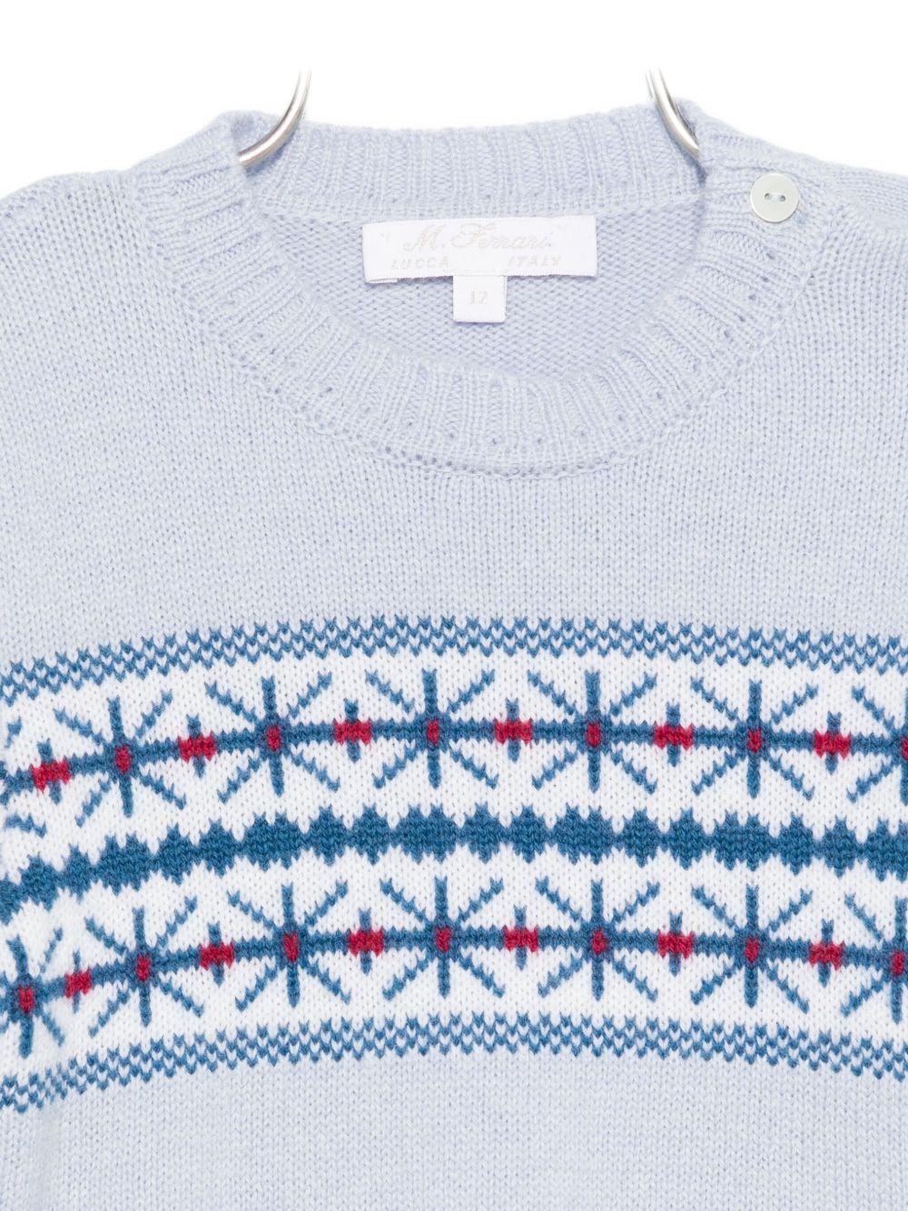 Maglione per neonato Mariella Ferrari azzurro con decorazione ricamata MGF6 151 MARIELLA FERRARI