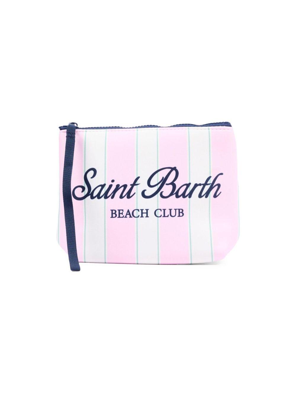 Pochette Aline MC2 Saint Barth bianca e rosa con designa righe ALIN001 00760L MC2 ST. BARTH KIDS