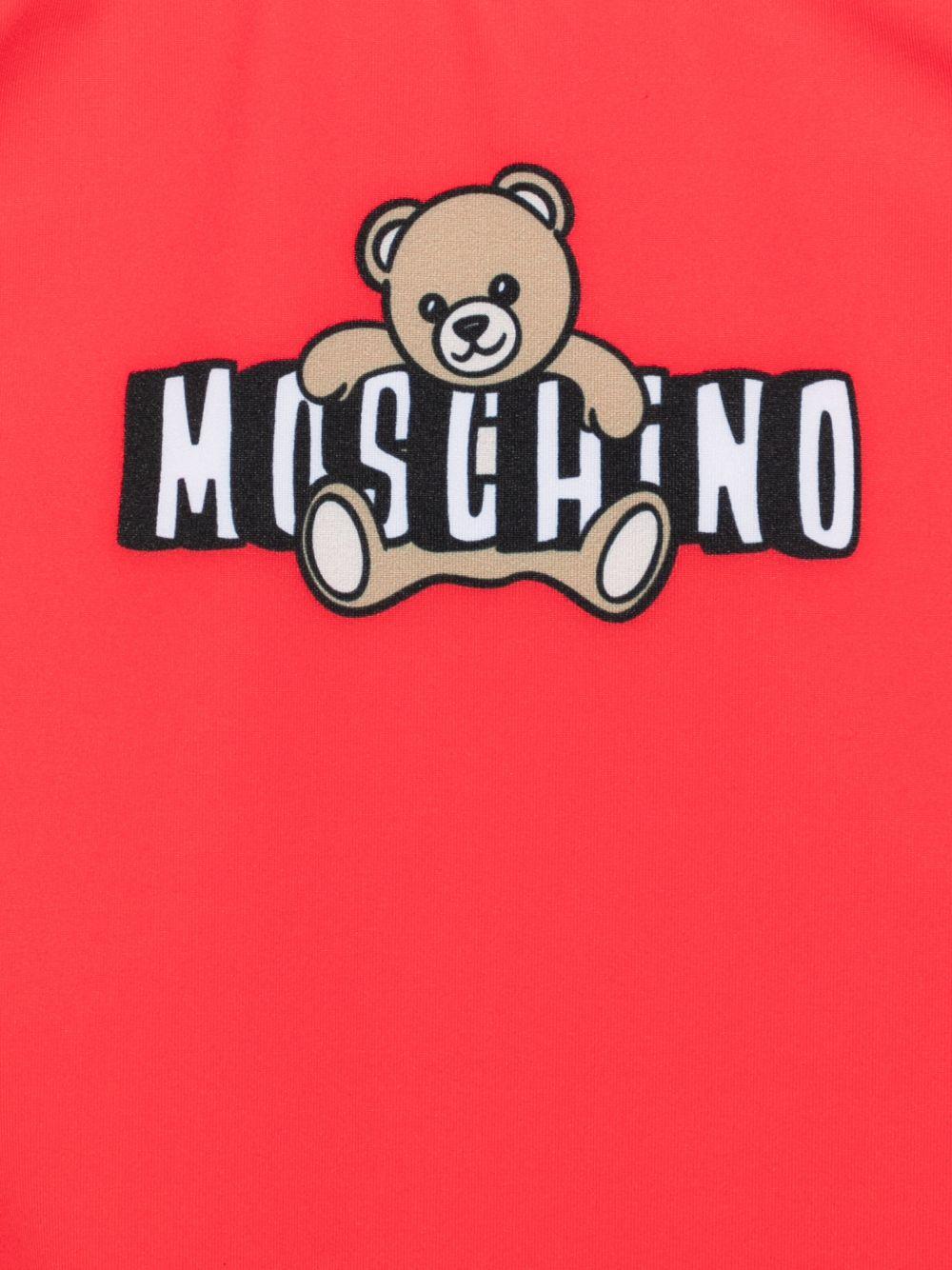 Costume intero per neonata Moschino Kids rosso con stampa Teddy sul davanti M2L00ALKA11 50109 MOSCHINO KIDS
