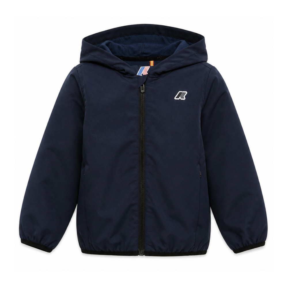 Giubbino per bambino K Way Kids P. Journeer blu con toppa con logo K4133FW K89 K-WAY KIDS