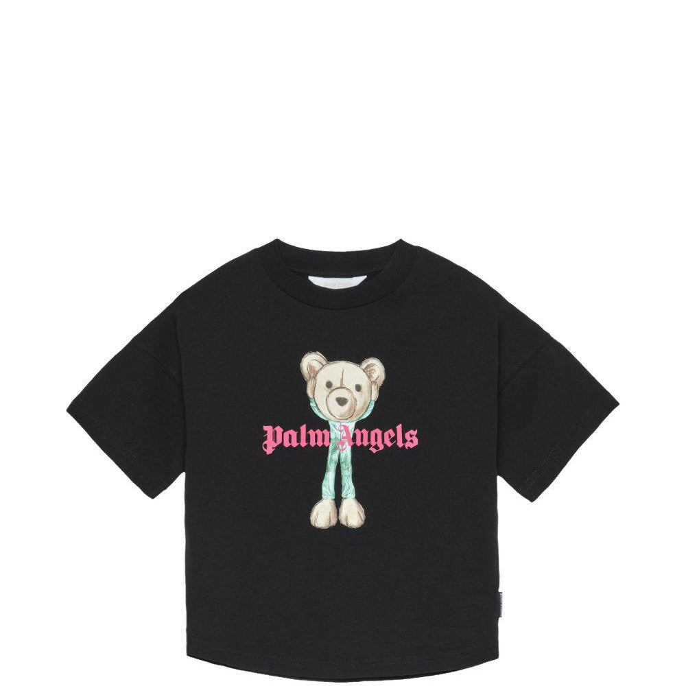 T-shirt per bambino Palm Angels Kids nera con stampa grafica PBAA002S26JER004 110 PALM ANGELS KIDS