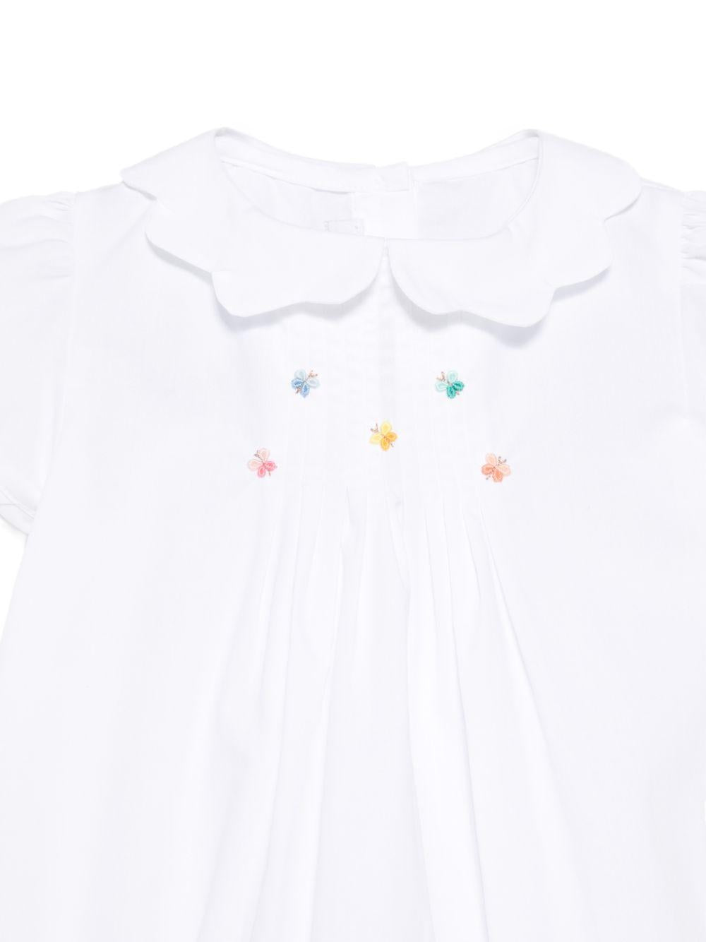 Tutina per neonati Mariella Ferrari bianca con dettagli ricamati PLO13BIS 305 MARIELLA FERRARI