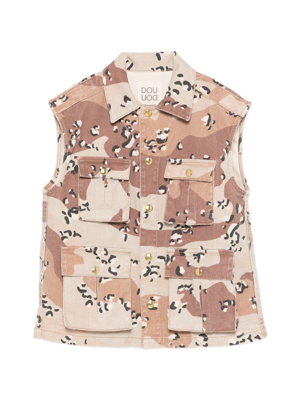 Gilet per bambini Douuod Kids multicolor con stampa camouflage DY2Q12 Z3843 108MA DOUUOD KIDS